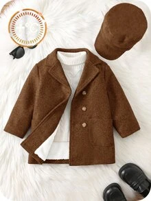 SHEIN Baby Boys Overcoats Autumn Winter - Brown - View 2