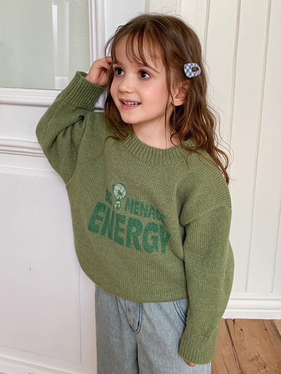 THE POWERPUFF GIRLS X DAZY Young Girls Sweaters Fall - Green - View 1