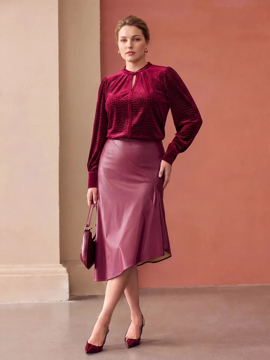 MOTF PREMIUM PLUS SIZE BLOUSES - Red - View 1