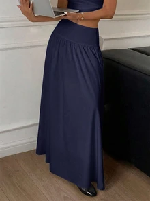 SHEIN Tall CURVE 加大短裙 - 藏蓝色 - 查看 3
