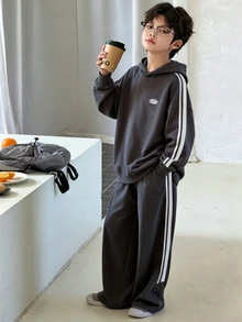 Teen Boys Hoodie & Sweatshirt Co-Ords - Dark Grey - View 1