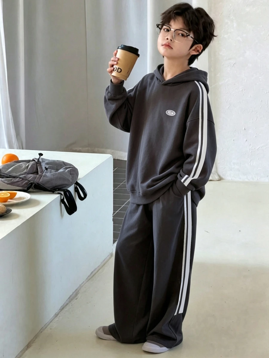 Teen Boys Hoodie & Sweatshirt Co-Ords - Dark Grey - View 1