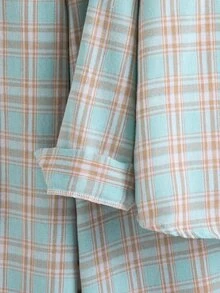 SHEIN Koordinat Kemeja Anak Perempuan Remaja - Biru - View 5