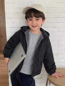 Dazy Kids Young Boys Winter Coats - Black - View 1