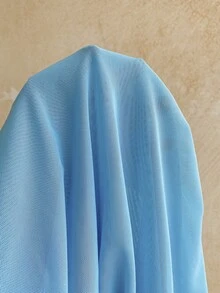 Soleia Robe camisole à buste froncé grande taille - Bleu azur - Voir 7