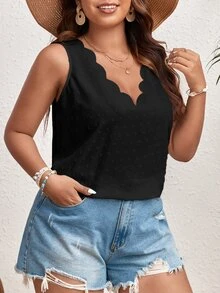 SHEIN VCAY Blusas Extra Grandes - Negro - Ver 4