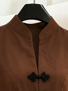 SHEIN Franclia 女式長連身裙 - 棕色 - 查看 4