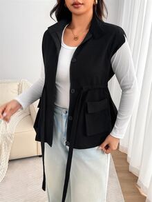 Enliva Manteaux grandes tailles - Noir - Voir 6