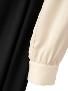 GlowEve CURVE Plus Two Tone Bow Front Shirt Dress Without Belt Fall - Multicolor - View 7
