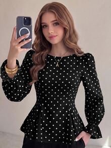 SHEIN Teen Girls Blouses - Black - View 1