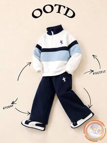 Young Boys Hoodie & Sweatshirt Co-Ords - Blue - View 4