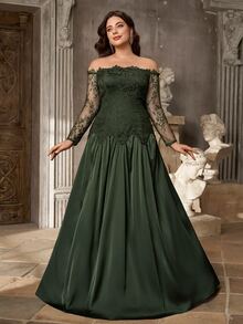 Aureia Women Plus Formal & Evening Dresses - Dark Green - View 1