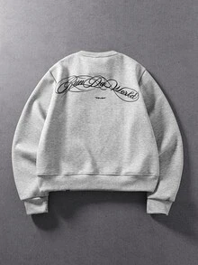 ROMWE MEN Sweatshirt Pria dengan Kancing Katak dan Lapisan Termal - Grey - View 2