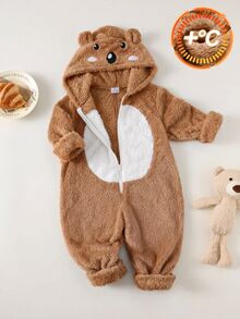 SHEIN Young Boys Bodysuits & Jumpsuits - Khaki - View 6