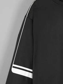 SHEIN 青少年男孩連帽衫與運動衫套裝 - 黑色 - 查看 7