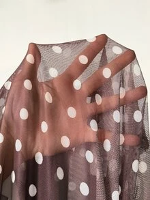 Solflare Plus Polka Dot Print Ruched Front Peplum Tee Fall - Multicolor - View 9