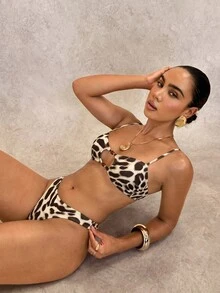 Glamine SHEIN Glamour Women Bikini Sets Party Pink Leopard Print Tropical - Multicolor - View 8