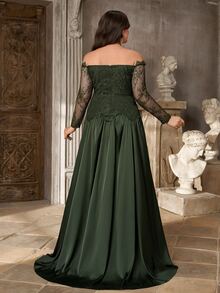 Aureia Women Plus Formal & Evening Dresses - Dark Green - View 2