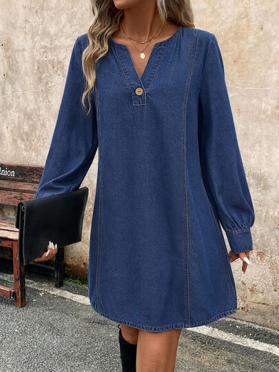 EMERY ROSE Women Loose A-Line Dress,French Girl Style,Boho Casual,Halloween,Christmas,Elegant,Vacation,Business,Country,Western,Vintage,Going Out,