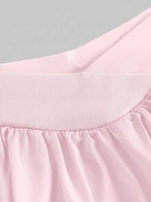 Girlism 青少年女孩雙層下擺純色綁帶露背裙 - 淺粉色 - 查看 7