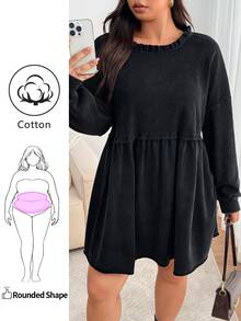Enliva Vestidos de Talla Grande Otoño - Negro - Ver 1