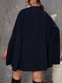 SHEIN Clasi 大尺碼披風袖開襟西裝外套 - 藏蓝色 - 查看 2