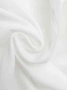 Velvienne Blusa de talla grande con botones delanteros y malla de contraste - Blanco - Ver 4