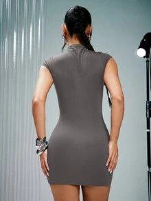Denimoi Women Short Dresses - Grey - View 5