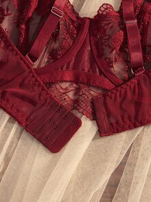 Divavoom Plus Size Bra And Panty Sets - Burgundy - View 10