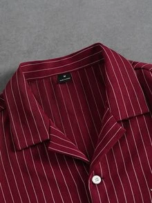 Manfinity Hypemode Men Plus Size Shirts Date Night Dinner Burgundy Retro 80s - Burgundy - View 5
