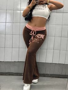 Maweii Plus Size Pants Fall - Coffee Brown - View 5
