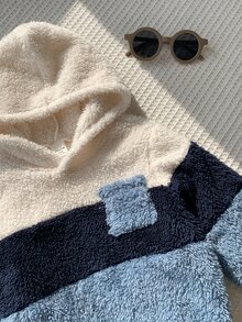 SHEIN Baby Boy Color Block Teddy Autumn Winter Sweatshirt - Multicolor - View 7