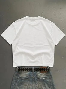StoneGrade Men Letter & Picture Print Short Sleeve Tee - White - View 3