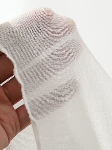 DAZY Camiseta de manga larga con ribete de lechuga de color sólido - Blanco - Ver 7