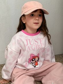 THE POWERPUFF GIRLS X DAZY Sweatshirts för unga flickor, höst - Rosa - Visa 4