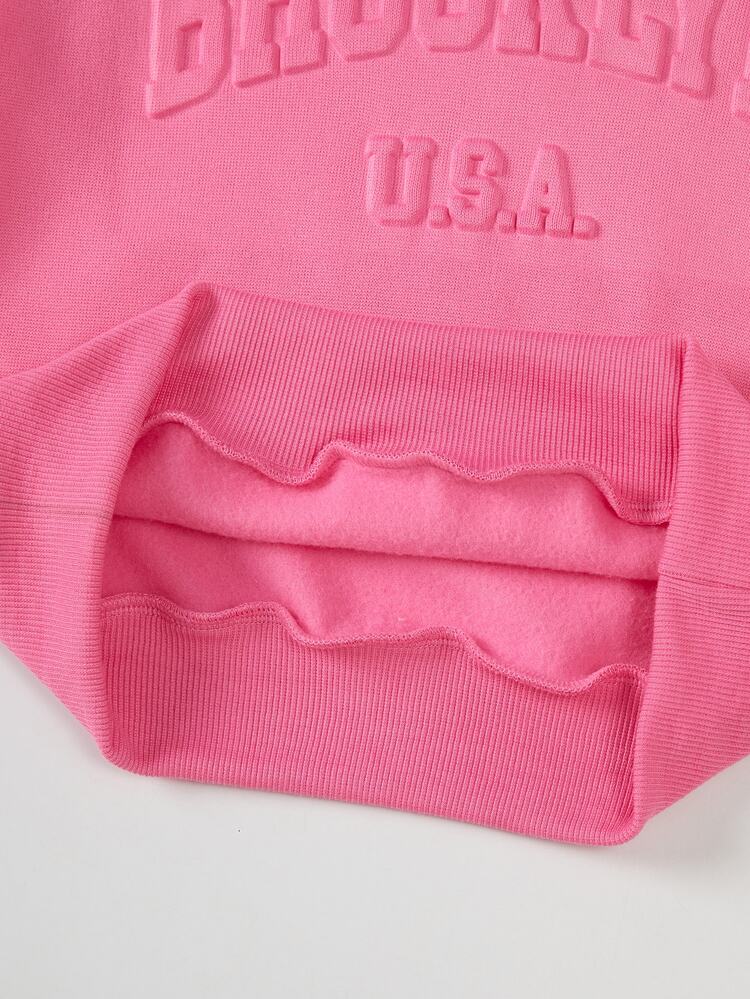 Young Girls Hoodie & Sweatshirt Co-Ords - Hot Pink - View 5