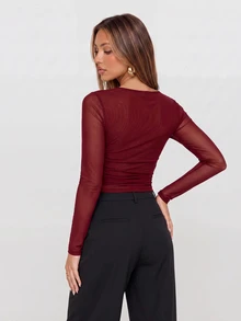 Avantive Women Tops - Burgundy - View 3
