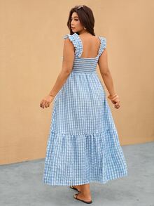 Elaquor Plus Size Dresses - Baby Blue - View 2