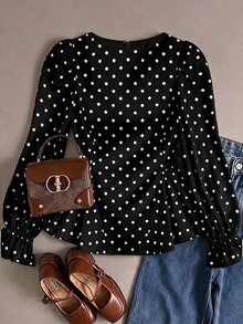 SHEIN Teen Girls Blouses - Black - View 5