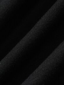 DAZY Camiseta de manga larga ajustada con cuello redondo de unicolor - Negro - Ver 7