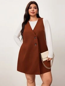 Enliva Plus Size Co-Ords Fall - Brown - View 5