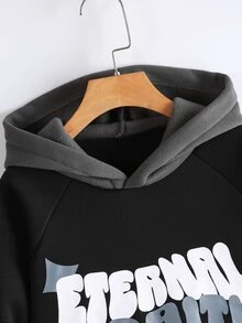 SHEIN Tween Boys Sweatshirts - Black - View 3