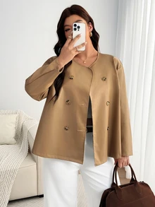 Enliva Chaquetas de talla grande - Albaricoque - Ver 3