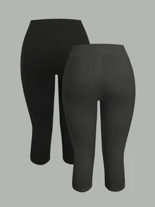 SHEIN Girlism Celana Legging Remaja Perempuan Pcs - Grey - View 2