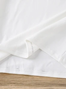 SHEIN 大童男孩字母貼布拼色短袖上衣與長褲睡衣套裝 - 彩色 - 查看 5