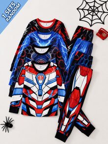 SHEIN 小男孩卡通圖案連身裝附披風 - 彩色 - 查看 5