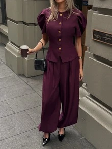 Aloruh Women Suit Sets,New Fall Styles - Purple - View 5