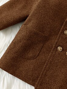 SHEIN Baby Boys Overcoats Autumn Winter - Brown - View 9