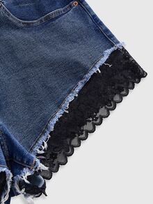 Sweetness Plus Size Denim Shorts - Dark Wash - View 4