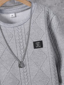 SHEIN Tween Boys Sweatshirts - Grey - View 3